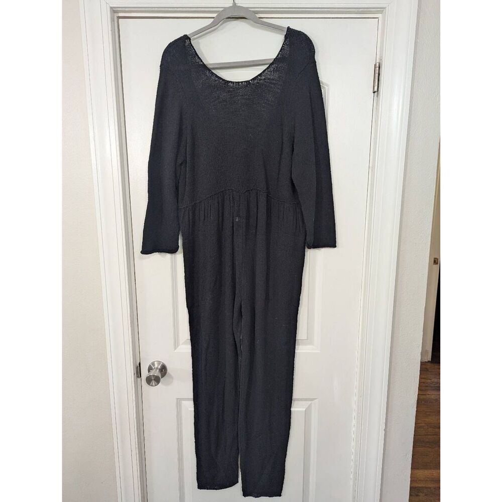 Free People Beach Breaking Free Jumpsuit women's medium‎ black beachy L/S NWTs